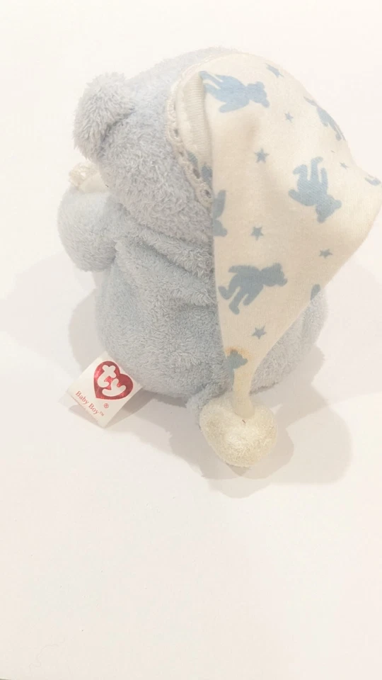 TY Beanie Baby  BABY Blue Bear with Night hat & Pillow Stuffed Animal Plush - Image 4 of 4