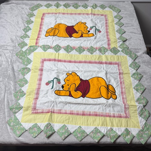 2- Winnie the Pooh vintage sham scalloped edges standard 26 X 19