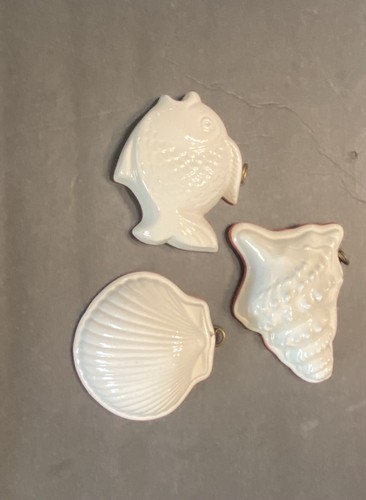 Vintage Italian ABC Bassano Ceramic White Decorative Sea Shell + Fish wall decor
