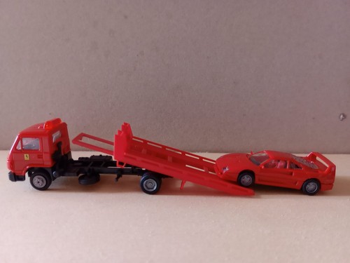 HERPA scala 1,87 3 Pezzi TESTAROSSA FERRARI F40 CAMION MAN TRASPORTO MACCHINA - Foto 9 di 15