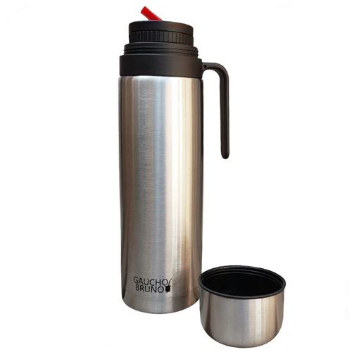 T36 STAINLESS STEEL FLASK WITH ICONIC RED SPOUT (PICO CEBADOR) FOR YERBA MATE
