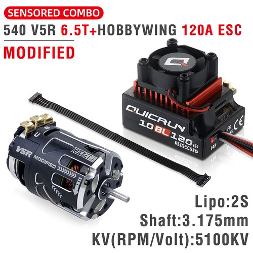 Hobbywing 10BL120 120A ESC with Rocket 540 Brushless Motor Combo for 1/10 RC Car - Picture 5 of 17