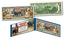 FAMOUS NATIVE AMERICANS American Buffalo Bison Genuine Legal Tender U.S. $2 Bill