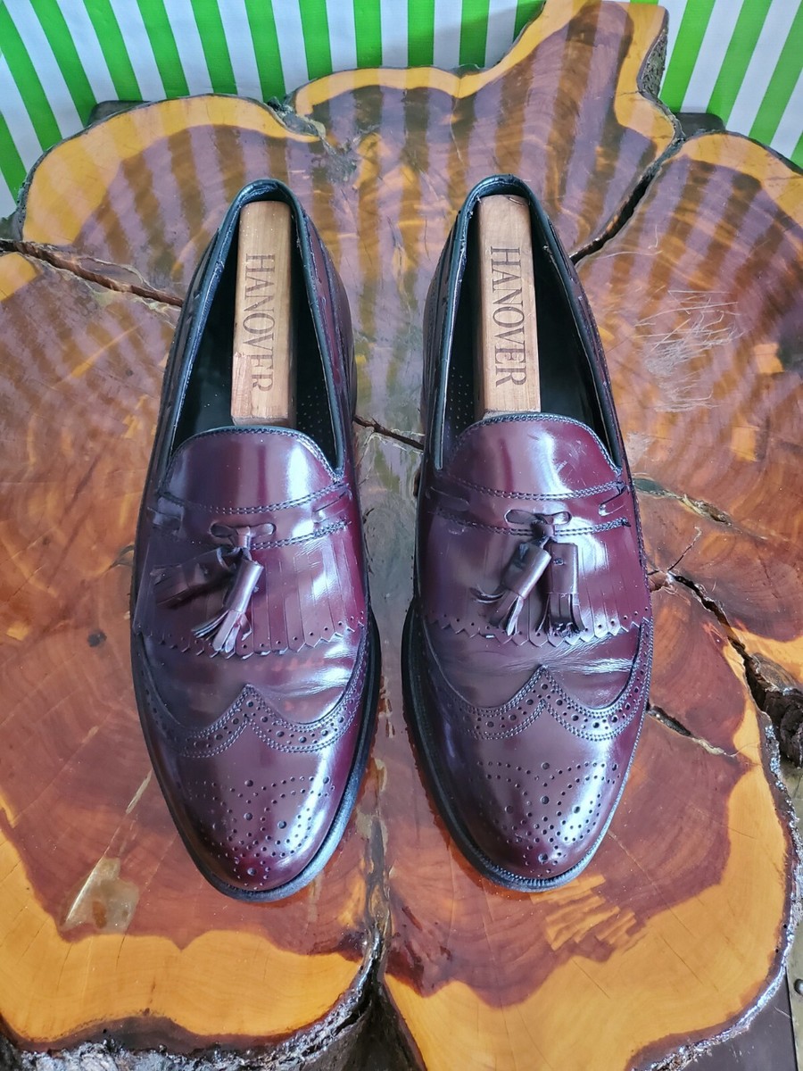 Hanover Masterflex Mens 10 D/B Wingtips Loafers Burgundy  display picture 1