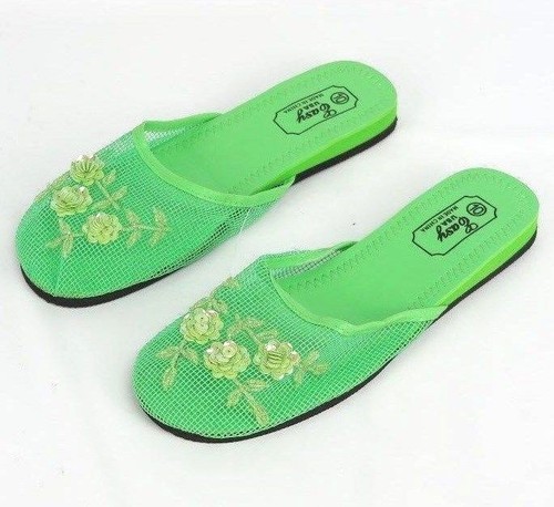 Women's Floral Beaded Sequin Rose Mesh Flats Slippers Shoes Pastel Size 6-11 New - Bild 13 von 19