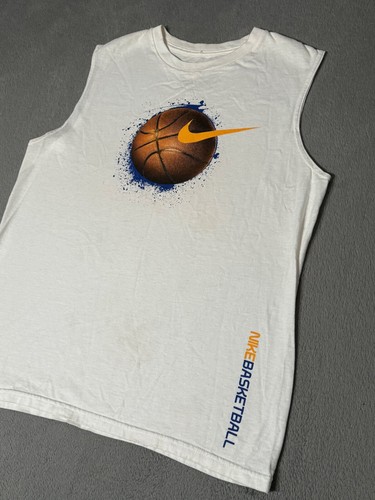 Maglietta canotta sportiva senza maniche Nike Basketball vintage anni 90 NBA Y2K 3D -L - Foto 4 di 12