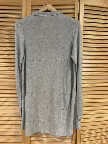 Verve Ami Open Front Cardigan. Lightweight Long Sleeve Grey Top Sweater. Large . - Picture 2 of 7