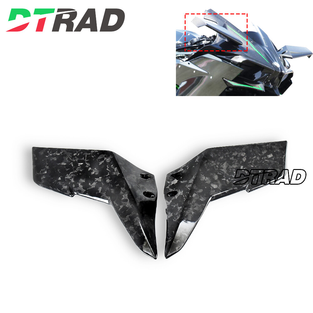 For KAWASAKI NINJA H2 H2R Carbon Fiber Upper Winglets Side