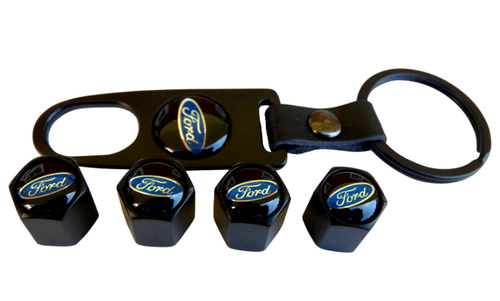 Porte-clés Voiture Avec Bouchons De Valve Personnalisés - Kit élégant En Cuir Et Métal