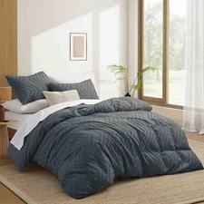 Peace Nest Duvet Cover Sets - Clipped Jacquard Geometric with Pillowcase