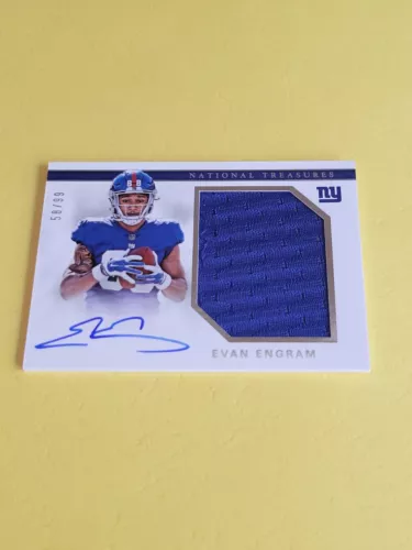 EVAN ENGRAM 2017 PANINI NATIONAL TREASURES ROOKIE MATERIAL SIGNATURES AUTOGRAPH