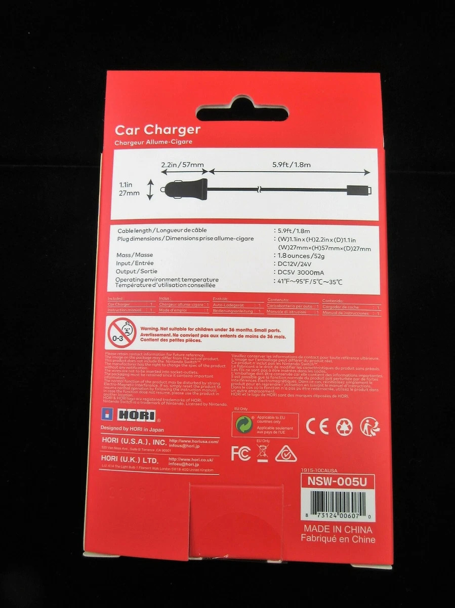 Hori Car Charger for Nintendo Switch New eBay
