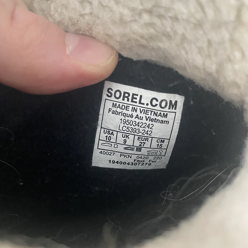 Sorel Yoot Pac Nylon Invierno Botas de Nieve Niños Jóvenes Talla 10 Tostadas y Negras Con Rojo Foto 4 de 4