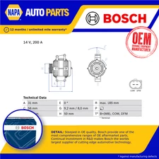 Alternator fits MERCEDES CLC200 CL203 2.1D 08 to 10 OM646.962 Bosch A0131540002