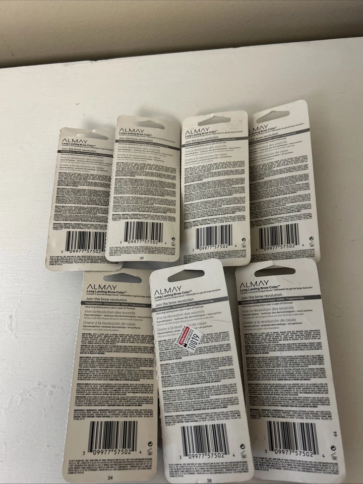 Lote de 7 Cejas Almay Larga Duración Color En Y Sobre Selladas 020 - Marrón Nuevas Foto 2 de 2