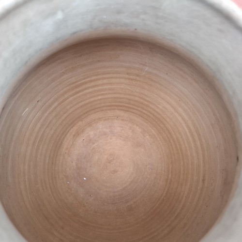Denby Steingut Ferndale Vase grün mit geprägten weißen Wirbeln 25 cm hoch - Bild 10 von 18