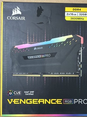 Corsair Vengeance RGB Pro 32GB (2x16GB) Memory RAM DDR4 3600MHz C18 - Black