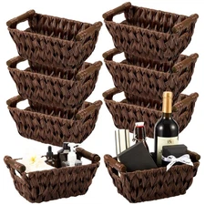 6 Pcs Small Wicker Baskets for Gifts Empty 9 x 6 x 4 Inches Hand Woven Seagra...