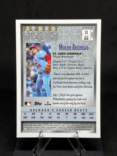 Nolan Arenado 2023 Topps Finest Flashbacks Sterling Refractor #11 Cardinals - Picture 2 of 2