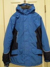 Lands' End Insulated Squall Hooded Winter Coat Jacket Boys Blue Size L 14-16 
