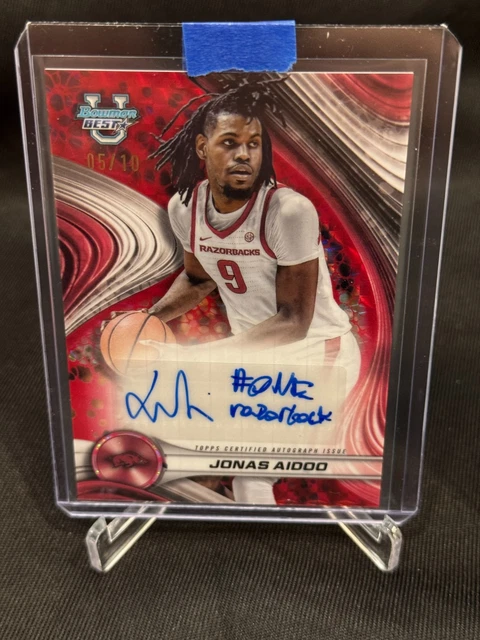 2024-25 Bowman's Best Jonas Aidoo Auto Red Geometric Auto #5/10 Inscription