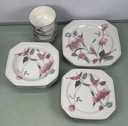 Mikasa Continental Silk Flowers Dinner Salad Dessert Bowls Plates F3003 Japan