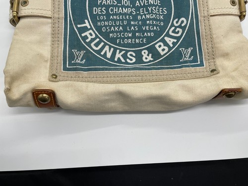 echt Louis Vuitton M95114 Handschuh Shopper MM Cruise Line Beuteltasche Tasche blau natur 913 - Bild 5 von 19