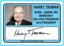 Harry Truman Custom Made Replica Autograph Art Card US President
