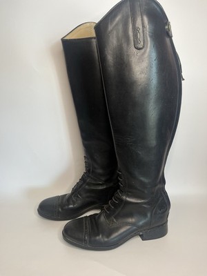 Ariat Heritage Contour II Field Zip Tall Riding Boots Black Leather 6.5 B Medium
