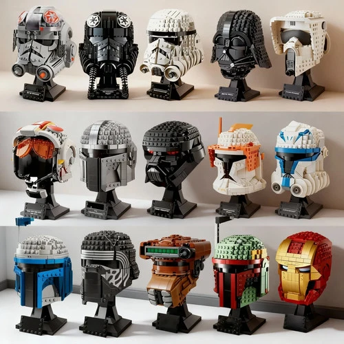 Marvel & Star Wars Superhero Helmet Bust Building Blocks Set – Display Model