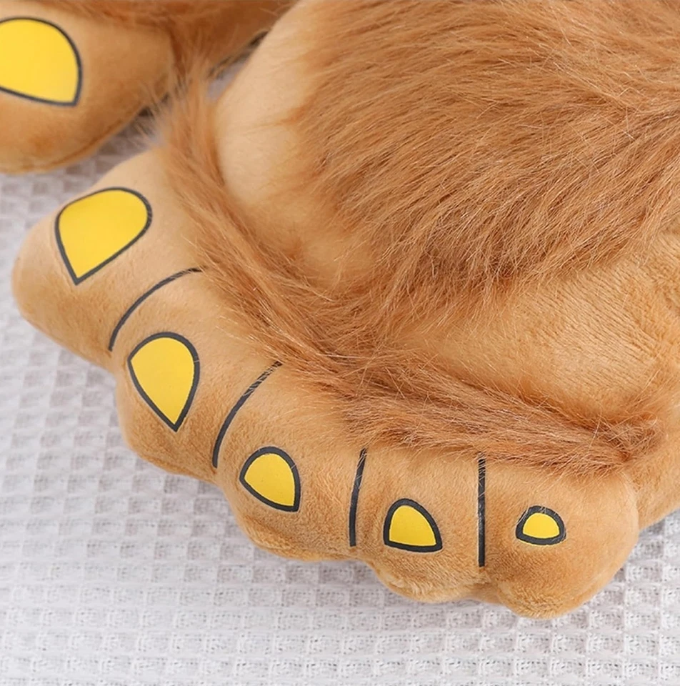 Zapatillas Sasquatch Bigfoot para hombre talla 11 pies de hobbit difusos novedad zapatos de casa Foto 4 de 4