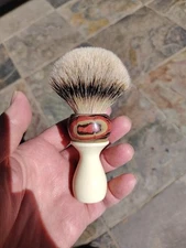 Shave Brush One Of A Kind Ebonite Custom Brush 24mm Silver Tip Badger Knot 
