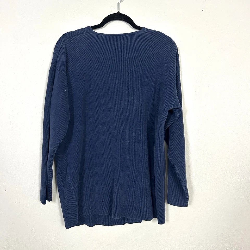 Blazer Suéter Nordstrom POV De Colección Doble Pecho L Azul Marino 100% Algodón Foto 2 de 4