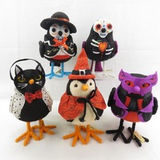 Lot of 5 Featherly Friends Fabric Birds Day of the Dead/Halloween 2018 Target