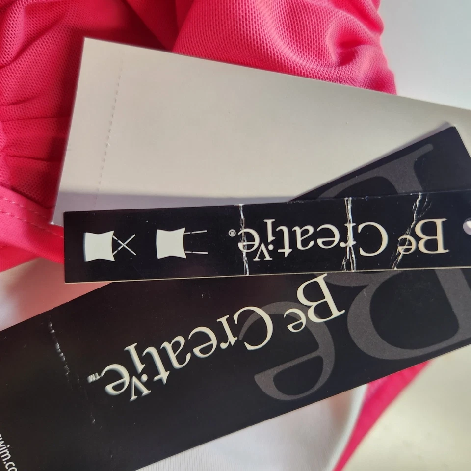 Nuevo Traje de Baño Tankini Be Creative Top Talla 12 Rosa, Acanalado, Correas Ajustables Foto 4 de 4