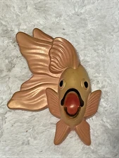 Vintage Orange Gold Fish Miller Studios MCM Chalkware Wall Art DECOR  1 Pc