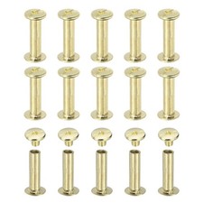Chicago Screw, 60 Set M5 x 18mm Metal Phillips Head Screw Rivets, Gold Tone