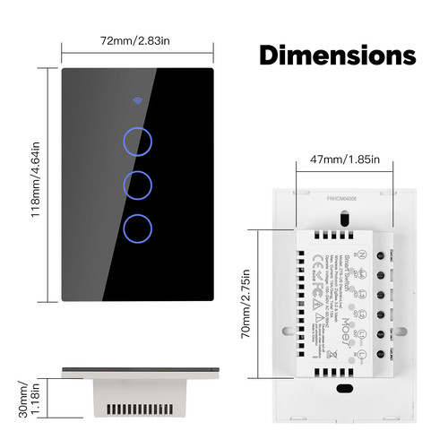 Neu Tuya ZigBee Lichtschalter Touch Glasscheibe feuerfest neutrales Kabel erforderlich - Bild 6 von 31