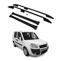 Dachreling + DachträGer FüR Fiat Doblo 2000-2010 L1 Kurzer Aluminium Schwarz 4X