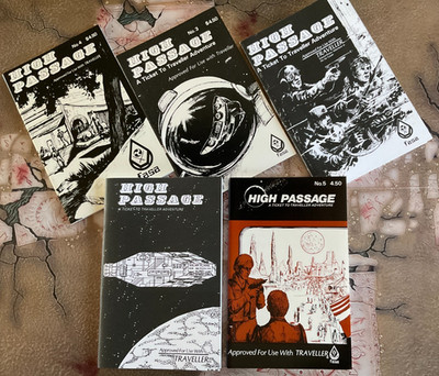 Traveller RPG HIGH PASSAGE Zine lot Issues 1-5 1 2 3 4 5  FASA full set GDW PB