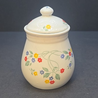 Vintage Corning Corelle ''English Meadow'' Sugar Bowl W/Lid  5''