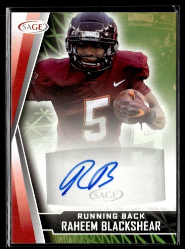 2022 SAGE Autographs Raheem Blackshear Auto Virginia Tech Hokies #A-RB