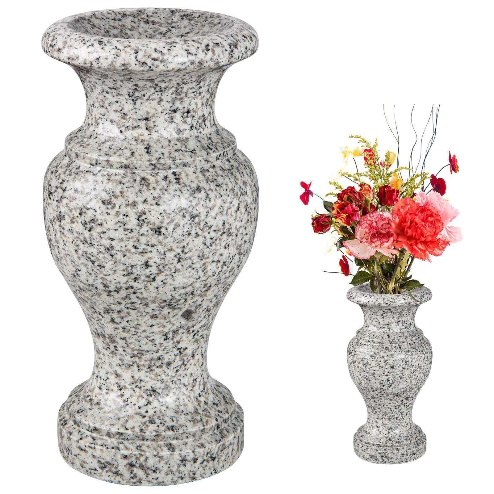Cemetery Vase, Turned Granite Vase Polished, Memorial Stone Vases with Draining
Opens in a new windo