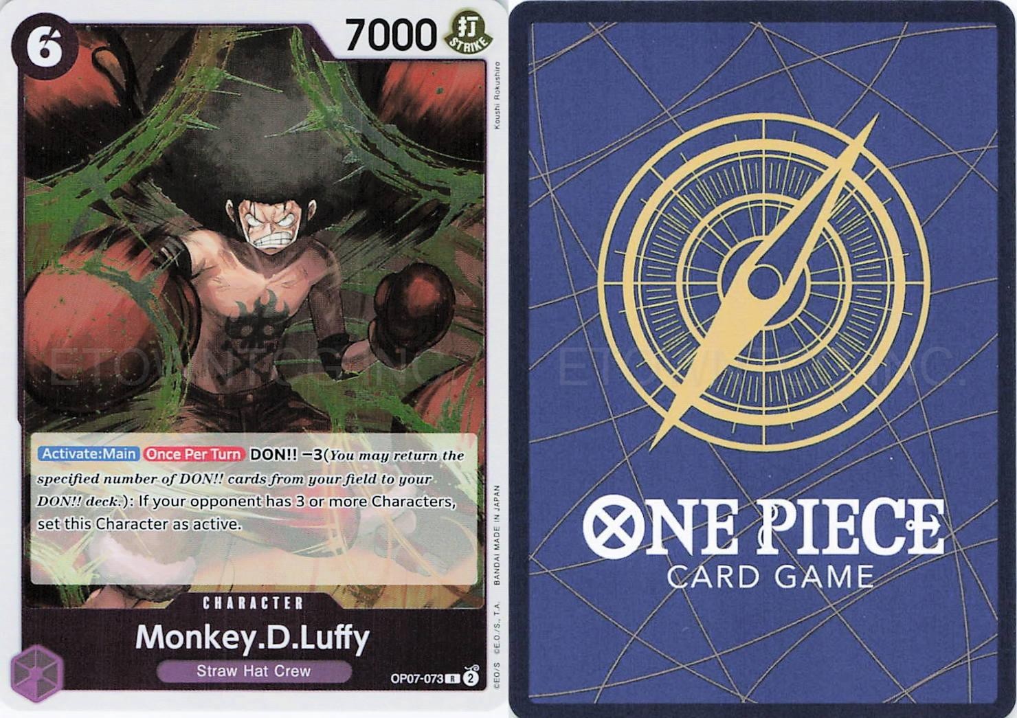MONKEY.D.LUFFY (073) OP07-073 RARE 500 YEARS IN THE FUTURE ONE PIECE FOIL NM/M