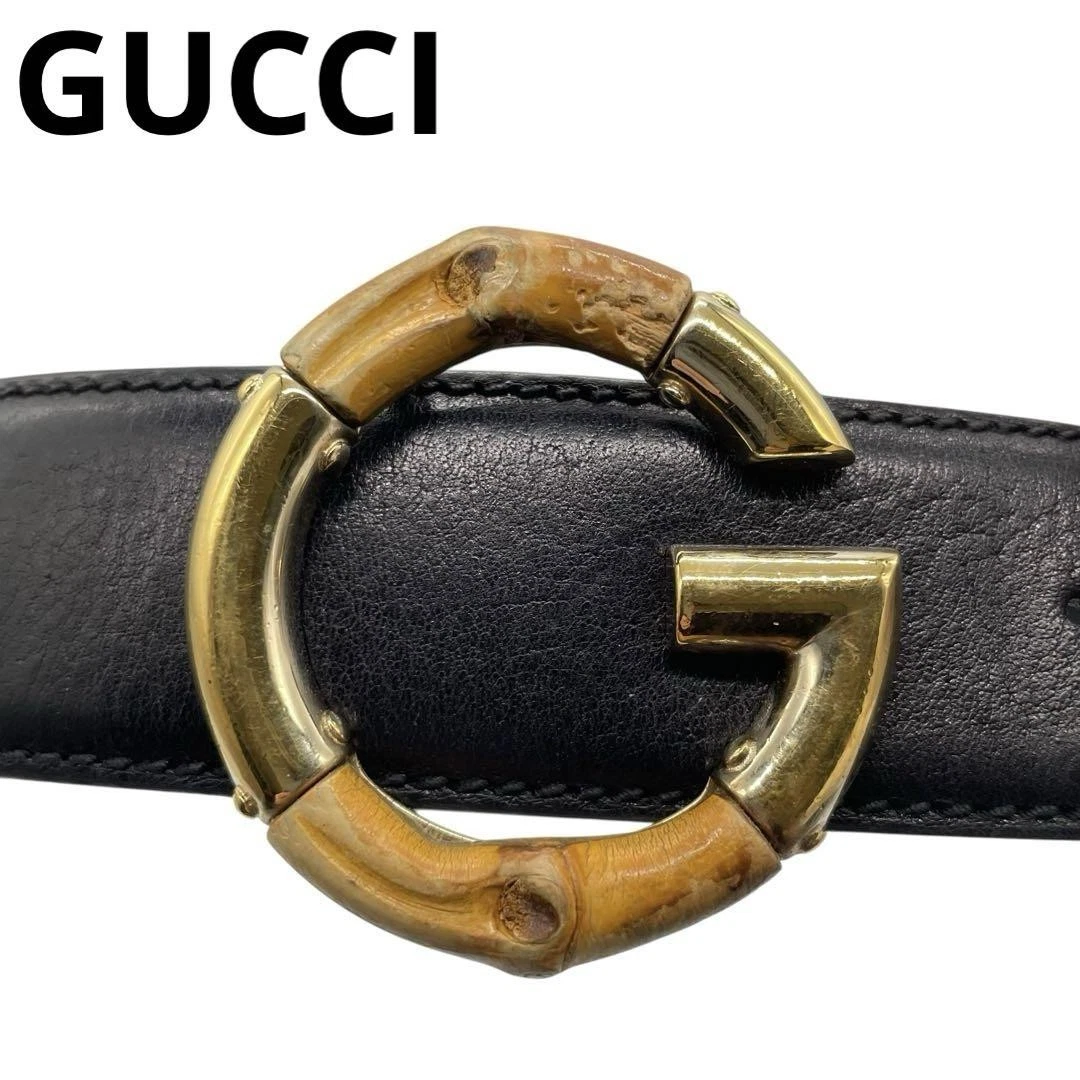 Ceinture GUCCI bambou boucle G cuir e4 imbriquée GG cuir ceinture