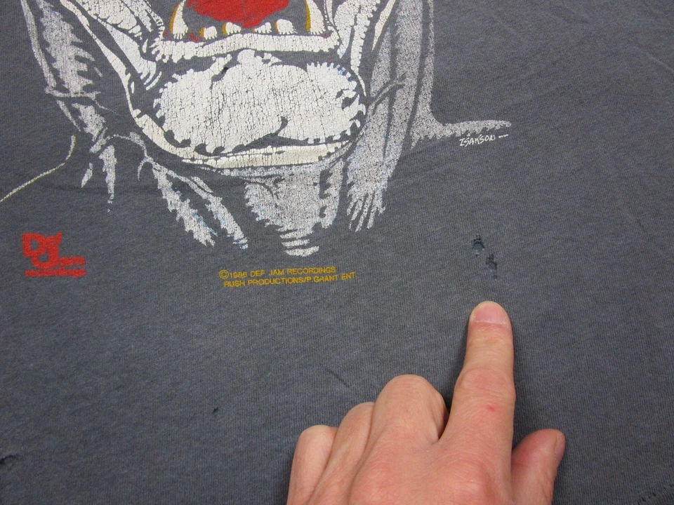 Vintage Slayer Reign in Blood 1986 Tour T-Shirt (XL) Black Single Stitch Def Jam - Image 4 of 4