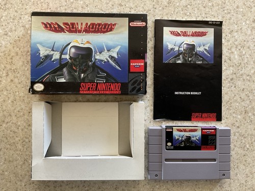Super Nintendo SNES UN Squadron Spiel, Box & Anleitung - getestet funktioniert