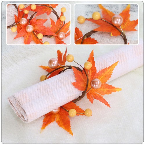 4 Pcs Serviettenringe 4er-Set Partygeschenke Zum Erntedankfest - Bild 5 von 12