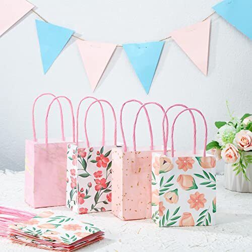 Christmas 24 Pcs Mini Gift Bags with Handles Small Gift Bags Thank You Party - Picture 8 of 8