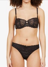 CHANTELLE Waltz mid-rise stretch-lace thong SIZE L NWT